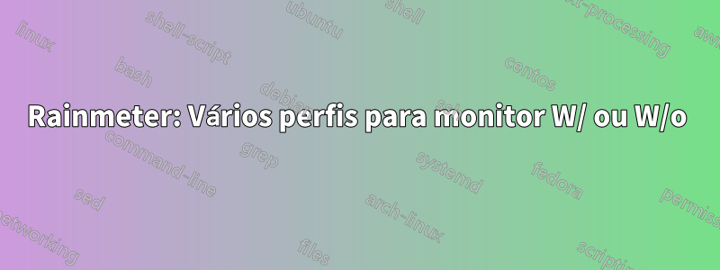 Rainmeter: Vários perfis para monitor W/ ou W/o