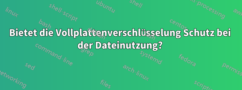 Bietet die Vollplattenverschlüsselung Schutz bei der Dateinutzung?