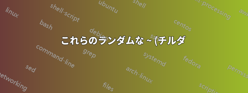 これらのランダムな ~ (チルダ) ディレクトリはどこから来るのでしょうか?