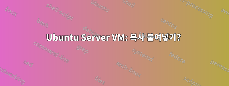 Ubuntu Server VM: 복사 붙여넣기?