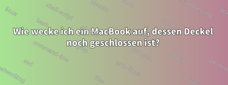 Wie wecke ich ein MacBook auf, dessen Deckel noch geschlossen ist?
