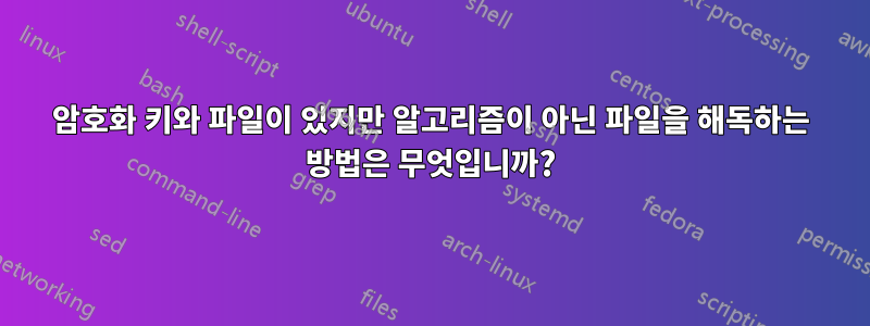 암호화 키와 파일이 있지만 알고리즘이 아닌 파일을 해독하는 방법은 무엇입니까?