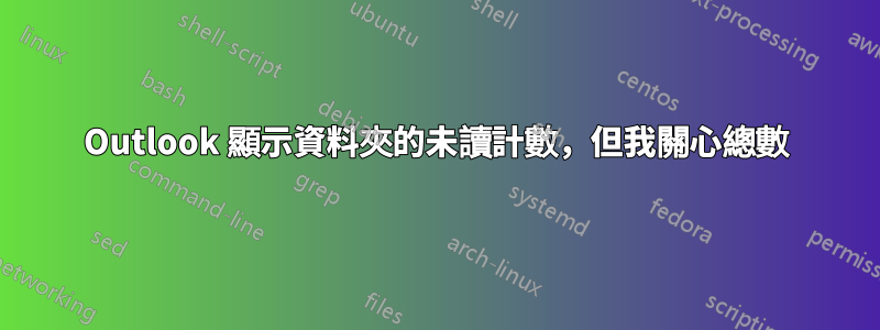 Outlook 顯示資料夾的未讀計數,但我關心總數