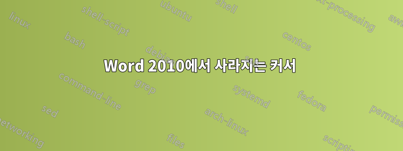 Word 2010에서 사라지는 커서