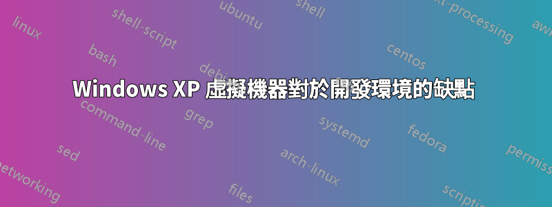 Windows XP 虛擬機器對於開發環境的缺點