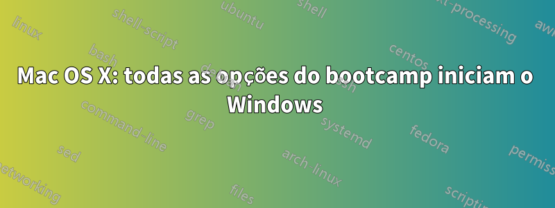 Mac OS X: todas as opções do bootcamp iniciam o Windows