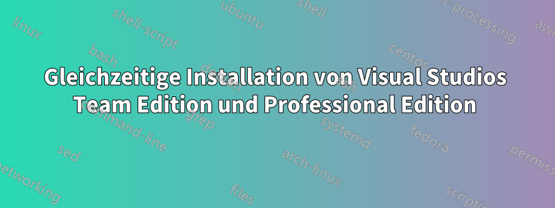 Gleichzeitige Installation von Visual Studios Team Edition und Professional Edition