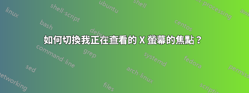 如何切換我正在查看的 X 螢幕的焦點？