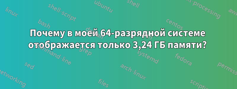 Почему в моей 64-разрядной системе отображается только 3,24 ГБ памяти?