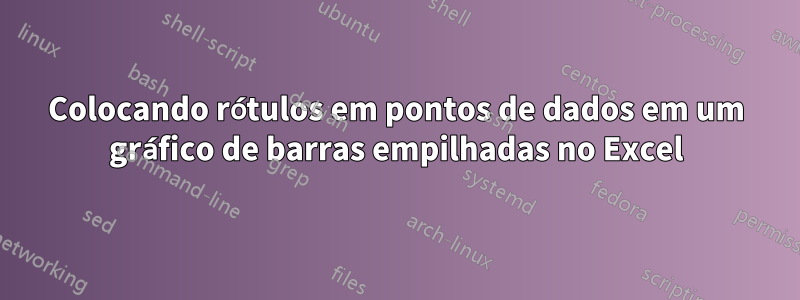 Colocando rótulos em pontos de dados em um gráfico de barras empilhadas no Excel