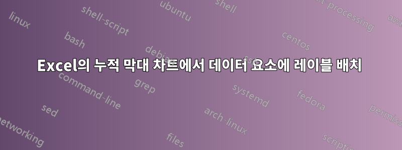 Excel의 누적 막대 차트에서 데이터 요소에 레이블 배치