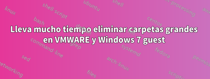 Lleva mucho tiempo eliminar carpetas grandes en VMWARE y Windows 7 guest