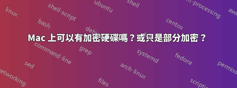 Mac 上可以有加密硬碟嗎？或只是部分加密？