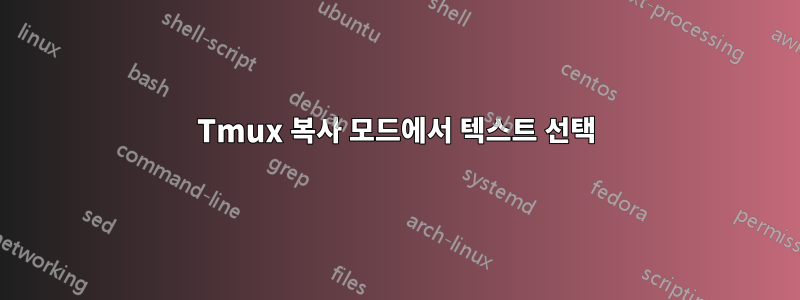 Tmux 복사 모드에서 텍스트 선택