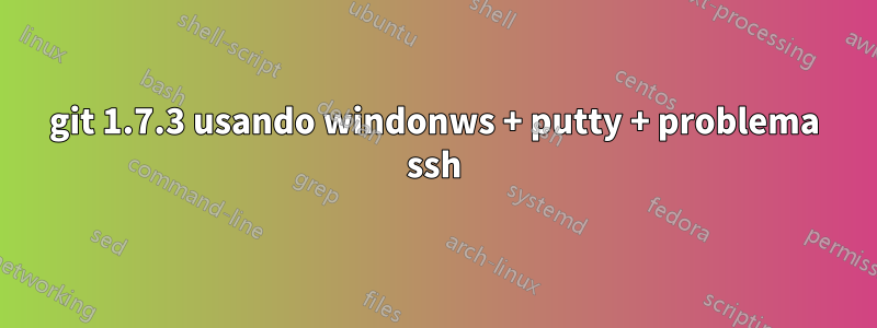 git 1.7.3 usando windonws + putty + problema ssh