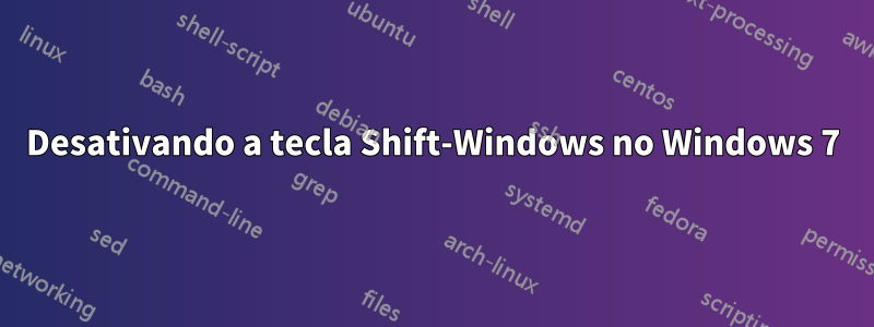 Desativando a tecla Shift-Windows no Windows 7