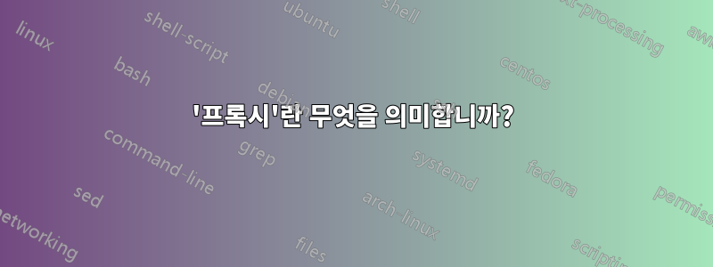 '프록시'란 무엇을 의미합니까?