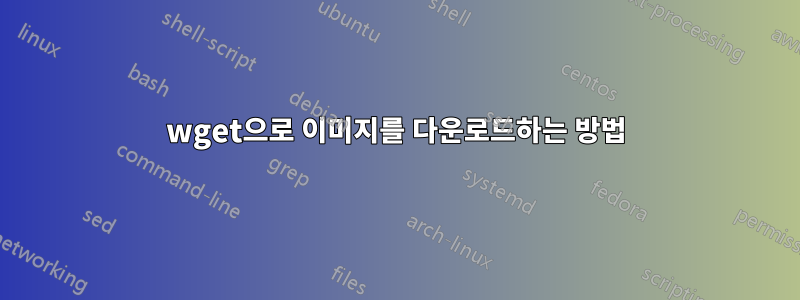 wget으로 이미지를 다운로드하는 방법