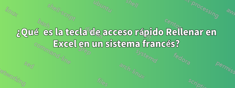 ¿Qué es la tecla de acceso rápido Rellenar en Excel en un sistema francés?