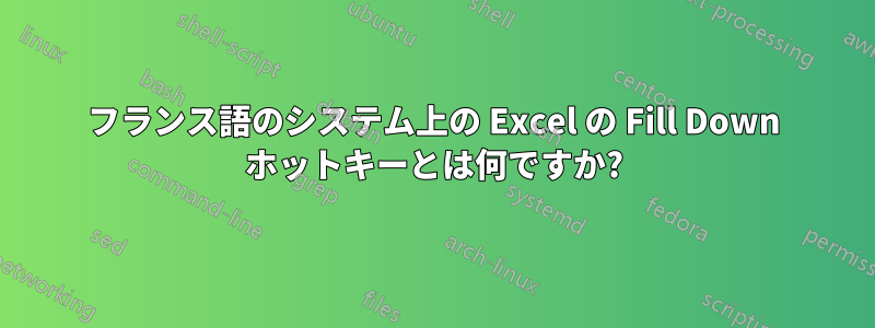 フランス語のシステム上の Excel の Fill Down ホットキーとは何ですか?