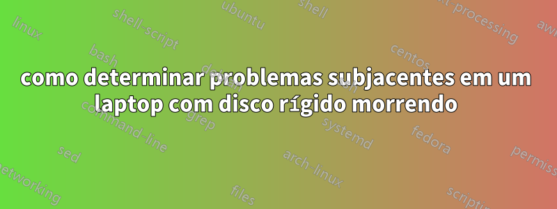 como determinar problemas subjacentes em um laptop com disco rígido morrendo