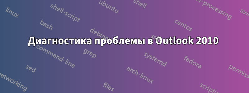 Диагностика проблемы в Outlook 2010