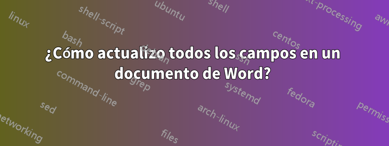 ¿Cómo actualizo todos los campos en un documento de Word?