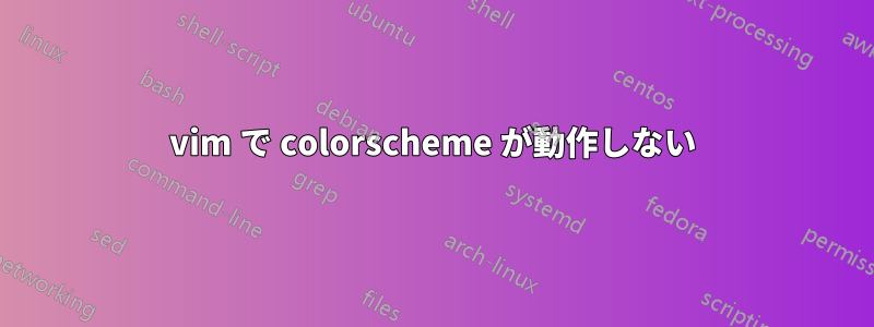 vim で colorscheme が動作しない