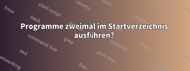 Programme zweimal im Startverzeichnis ausführen?