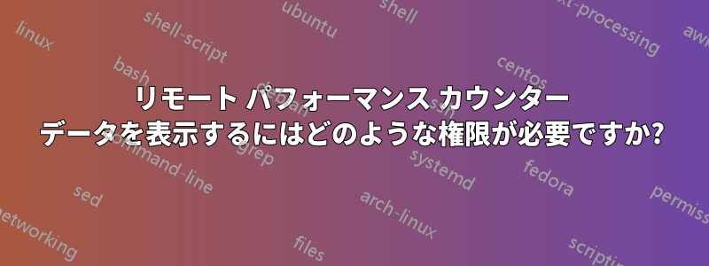 リモート パフォーマンス カウンター データを表示するにはどのような権限が必要ですか?