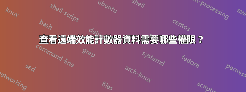 查看遠端效能計數器資料需要哪些權限？