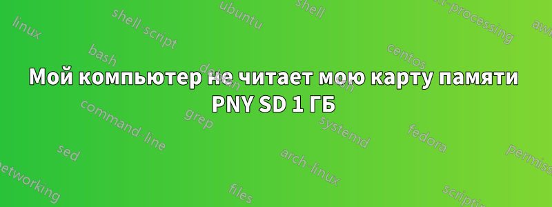 Мой компьютер не читает мою карту памяти PNY SD 1 ГБ