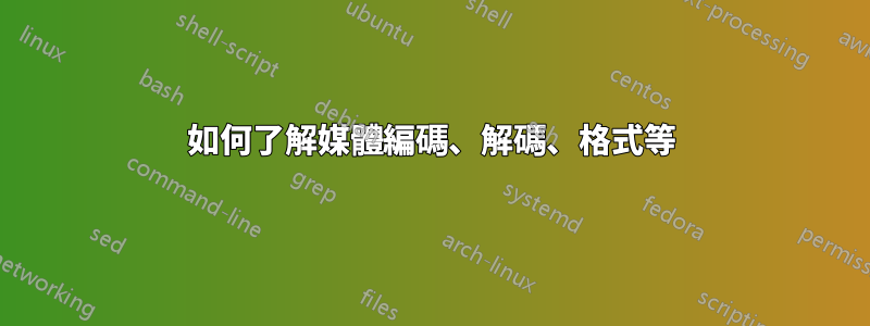 如何了解媒體編碼、解碼、格式等