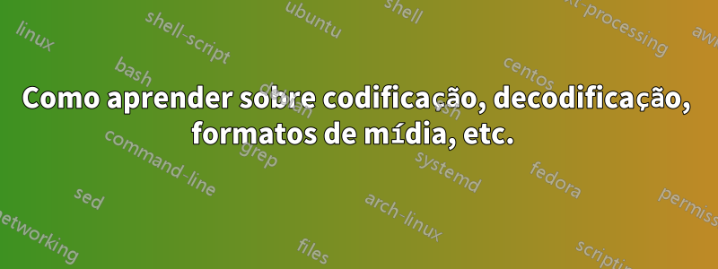 Como aprender sobre codificação, decodificação, formatos de mídia, etc. 