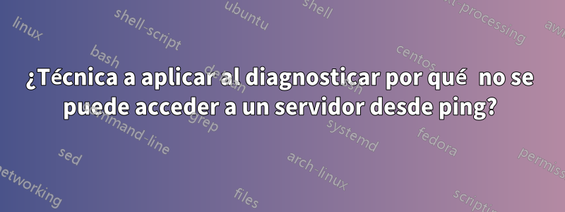 ¿Técnica a aplicar al diagnosticar por qué no se puede acceder a un servidor desde ping?