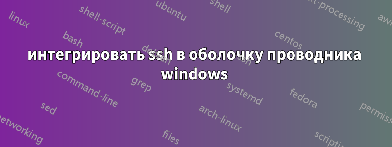 интегрировать ssh в оболочку проводника windows