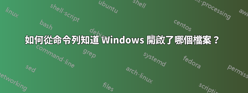 如何從命令列知道 Windows 開啟了哪個檔案？