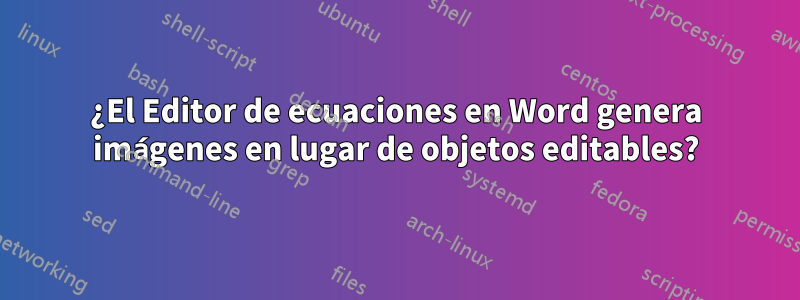 ¿El Editor de ecuaciones en Word genera imágenes en lugar de objetos editables?