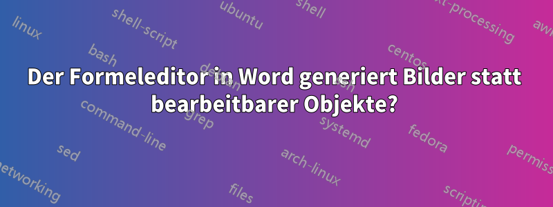 Der Formeleditor in Word generiert Bilder statt bearbeitbarer Objekte?