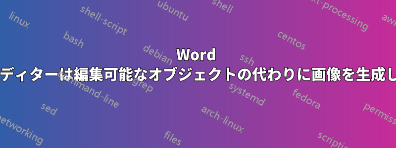 Word の数式エディターは編集可能なオブジェクトの代わりに画像を生成しますか?