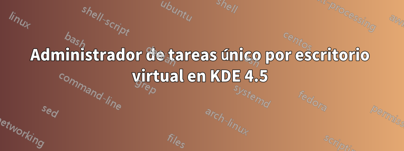 Administrador de tareas único por escritorio virtual en KDE 4.5