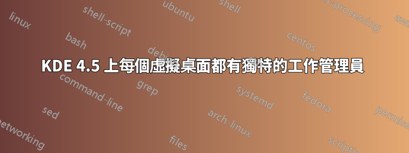 KDE 4.5 上每個虛擬桌面都有獨特的工作管理員