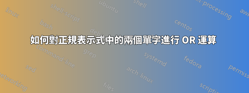 如何對正規表示式中的兩個單字進行 OR 運算