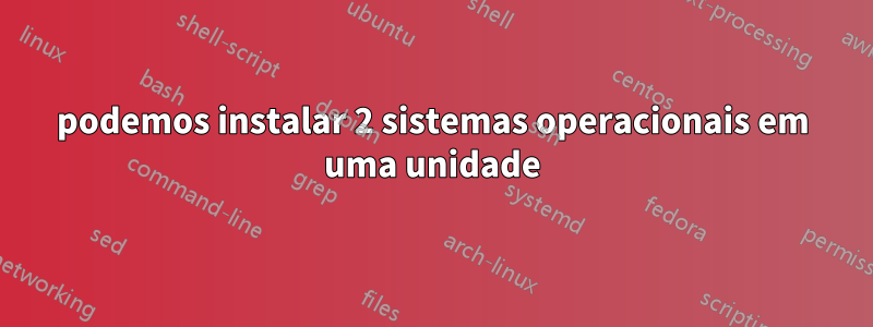 podemos instalar 2 sistemas operacionais em uma unidade