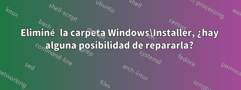 Eliminé la carpeta Windows\Installer, ¿hay alguna posibilidad de repararla?