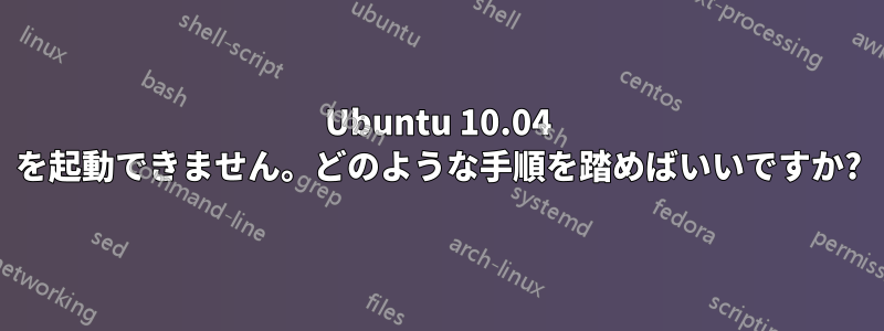 Ubuntu 10.04 を起動できません。どのような手順を踏めばいいですか?