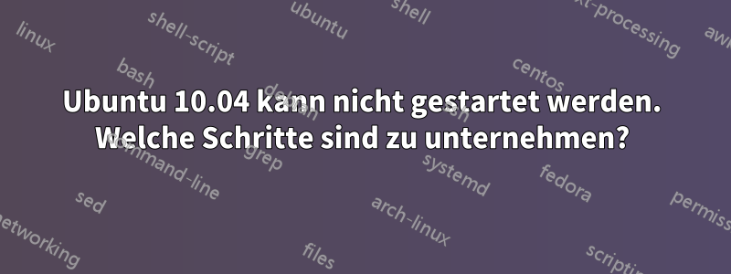 Ubuntu 10.04 kann nicht gestartet werden. Welche Schritte sind zu unternehmen?