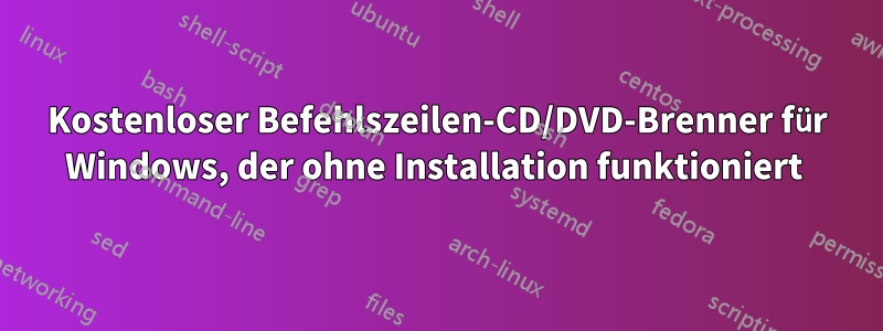 Kostenloser Befehlszeilen-CD/DVD-Brenner für Windows, der ohne Installation funktioniert 