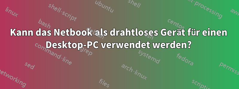 Kann das Netbook als drahtloses Gerät für einen Desktop-PC verwendet werden?