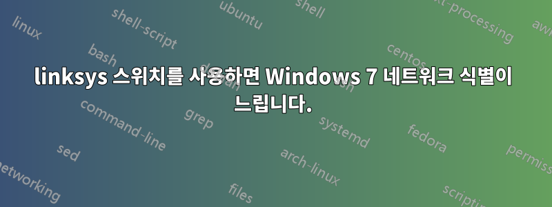 linksys 스위치를 사용하면 Windows 7 네트워크 식별이 느립니다.